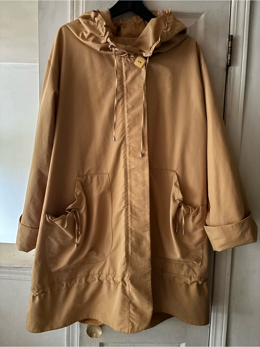 Women's Hooded Trench /Rain Coat in Mustard color